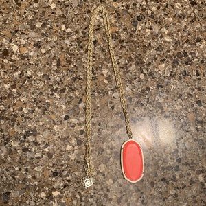 Orange in gold long pendant Kendra Scott necklace